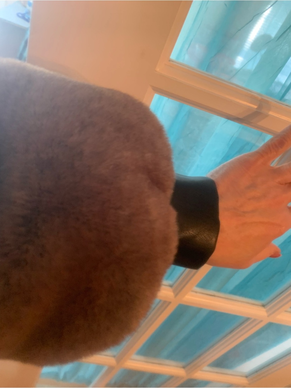 faux fur Bomber Jacket w/Black faux leather sz S heavyweight and warm weworewhat - Picture 11 of 11